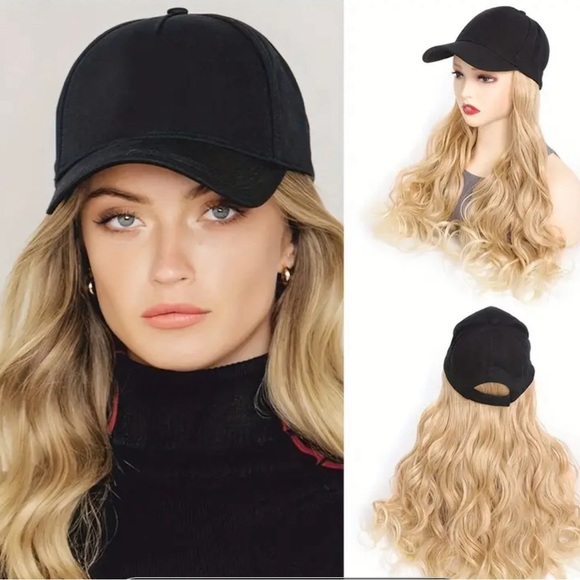 Baseball Cap Extensions For Women Adjustable Hat With Synthetic Wig 20inch - Picture 6 of 7